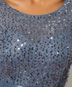 Ever-Pretty US Elegant Round Neckline Long Sleeves Sequin Evening Dress