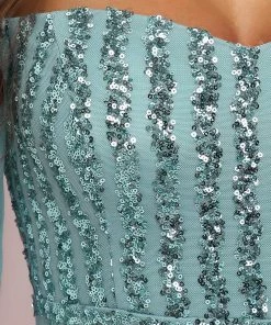 Ever-Pretty US Fashion Off The Shoulder Sequin Evening Gowns With Tulle Sleeve