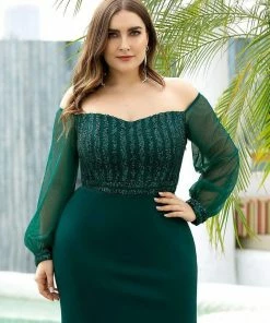 Ever-Pretty US Plus Size Long Tulle Sleeve Formal Evening Dresses SHOP BY OCCASION