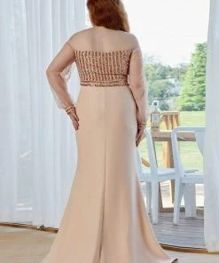 Ever-Pretty US Fashion Off The Shoulder Sequin Evening Gowns With Tulle Sleeve