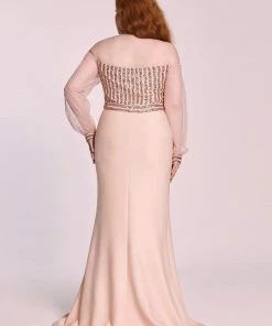 Ever-Pretty US Fashion Off The Shoulder Sequin Evening Gowns With Tulle Sleeve