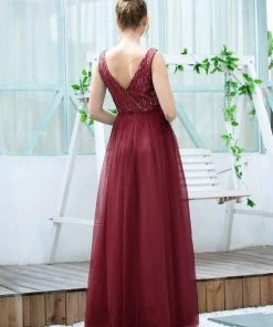 Ever-Pretty US SHOP BY OCCASION Women's Fashion A-Line Tulle Bridesmaid Dress With Sequin