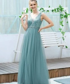 Ever-Pretty US SHOP BY OCCASION Women's Fashion A-Line Tulle Bridesmaid Dress With Sequin