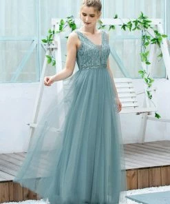 Ever-Pretty US SHOP BY OCCASION Women's Fashion A-Line Tulle Bridesmaid Dress With Sequin