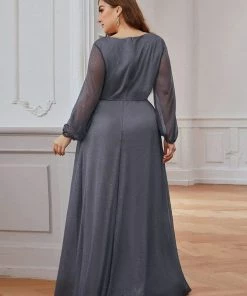 Ever-Pretty US Women's Sexy Long Sleeve V-Neck Shiny Evening Dress SHOP BY OCCASION