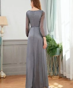 Ever-Pretty US Women's Sexy Long Sleeve V-Neck Shiny Evening Dress SHOP BY OCCASION