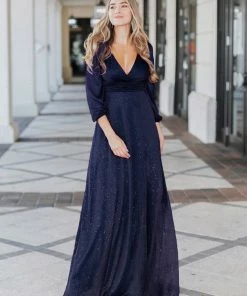 Ever-Pretty US Women's Sexy Long Sleeve V-Neck Shiny Evening Dress SHOP BY OCCASION