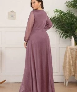 Ever-Pretty US Women's Sexy Long Sleeve V-Neck Shiny Evening Dress SHOP BY OCCASION