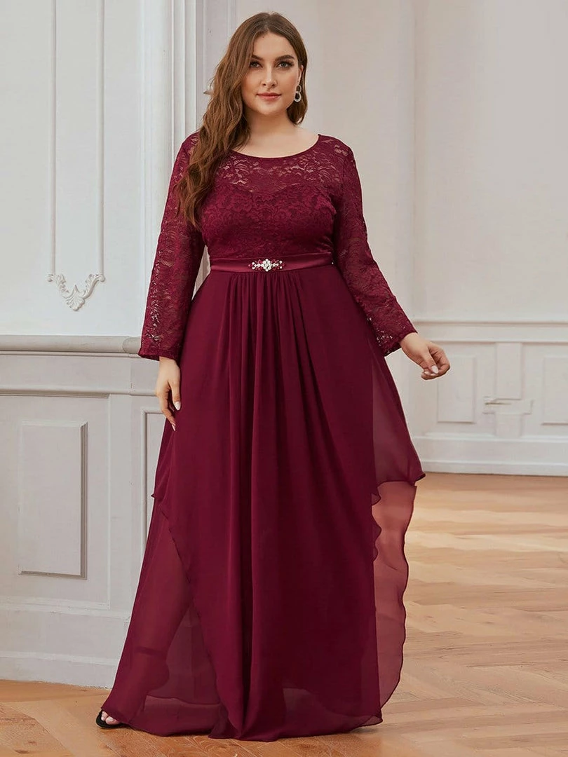 Ever-Pretty US SHOP BY OCCASION Plus Size Classic Long Sleeve Floral Lace Formal Bridesmaid Dress 5 Ever-Pretty US SHOP BY OCCASION Plus Size Classic Long Sleeve Floral Lace Formal Bridesmaid Dress