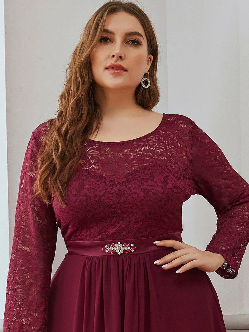 Ever-Pretty US SHOP BY OCCASION Plus Size Classic Long Sleeve Floral Lace Formal Bridesmaid Dress 3 Ever-Pretty US SHOP BY OCCASION Plus Size Classic Long Sleeve Floral Lace Formal Bridesmaid Dress