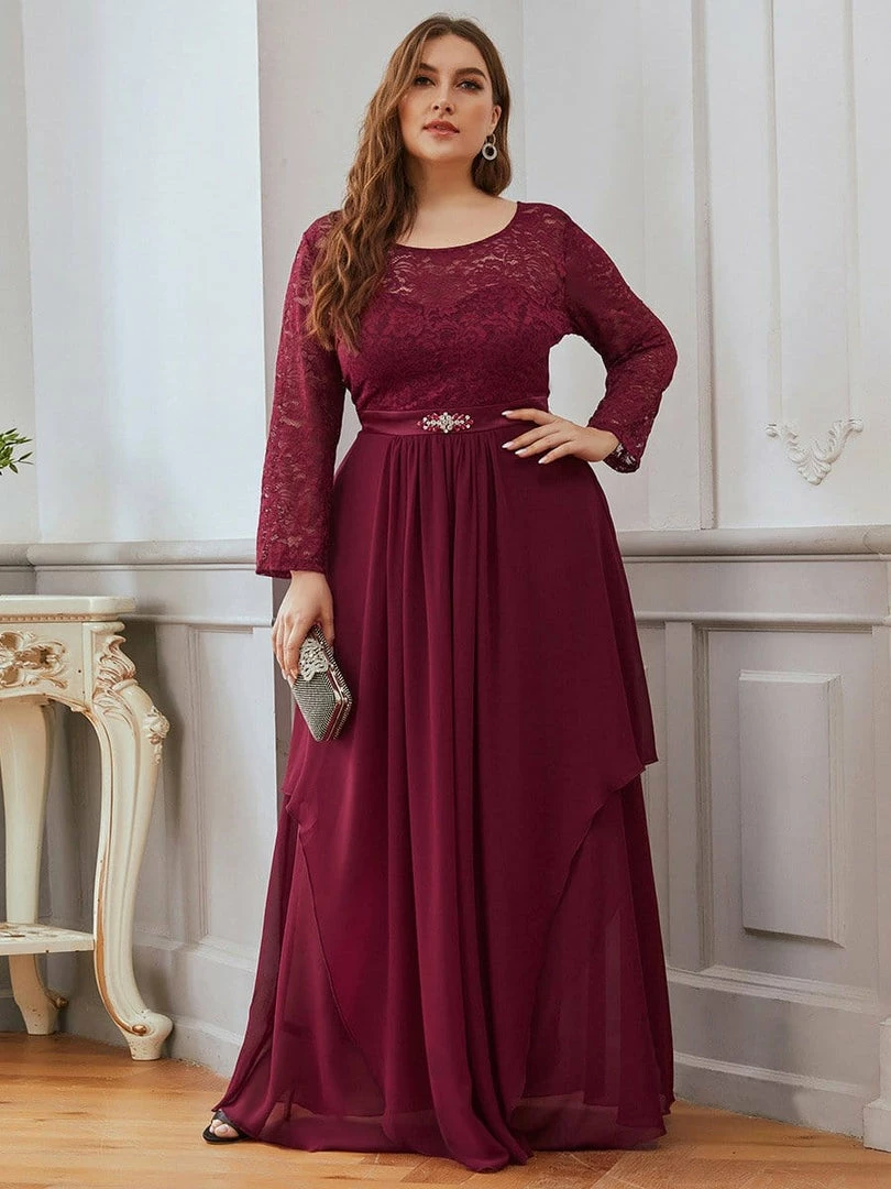 Ever-Pretty US SHOP BY OCCASION Plus Size Classic Long Sleeve Floral Lace Formal Bridesmaid Dress 1 Ever-Pretty US SHOP BY OCCASION Plus Size Classic Long Sleeve Floral Lace Formal Bridesmaid Dress