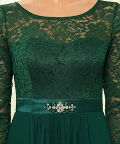 Ever-Pretty US Classic Floral Lace Bridesmaid Dress With Long Sleeve SHOP BY OCCASION
