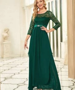 Ever-Pretty US Classic Floral Lace Bridesmaid Dress With Long Sleeve SHOP BY OCCASION
