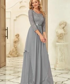Ever-Pretty US Classic Floral Lace Bridesmaid Dress With Long Sleeve SHOP BY OCCASION