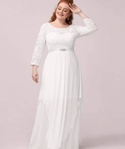 Ever-Pretty US Classic Floral Lace Bridesmaid Dress With Long Sleeve SHOP BY OCCASION