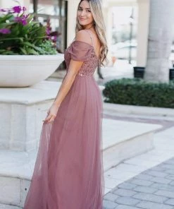 Ever-Pretty US SHOP BY OCCASION Cold Shoulder Sequin Bodice Long Tulle Bridesmaid Dress