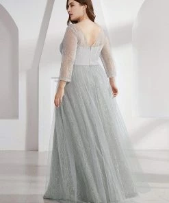 Ever-Pretty US SHOP BY OCCASION Women's V Neck 3/4 Sleeves Lace Wedding Guest Dress