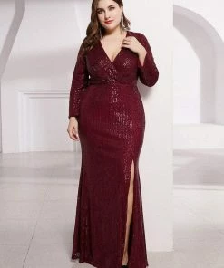 Ever-Pretty US Plus Size Sexy Deep V-Neck Sequin Bodice Formal Evening Gowns SHOP BY OCCASION