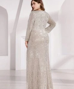 Ever-Pretty US Plus Size Sexy Deep V-Neck Sequin Bodice Formal Evening Gowns SHOP BY OCCASION