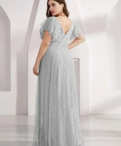 Ever-Pretty US SHOP BY OCCASION Plus Size Cap Sleeve Floral Lace Long Formal Dresses