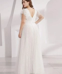 Ever-Pretty US SHOP BY OCCASION Plus Size Cap Sleeve Floral Lace Long Formal Dresses
