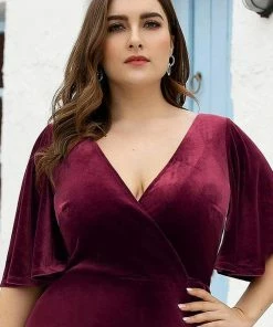 Ever-Pretty US Vintage Plus Size Velvet Maxi Evening Dress SHOP BY OCCASION