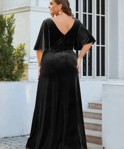 Ever-Pretty US Vintage Plus Size Velvet Maxi Evening Dress SHOP BY OCCASION