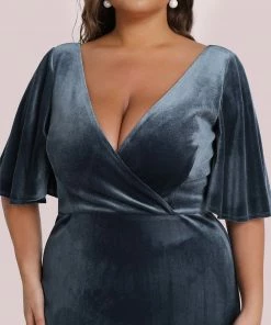 Ever-Pretty US Vintage Plus Size Velvet Maxi Evening Dress SHOP BY OCCASION