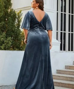 Ever-Pretty US Vintage Plus Size Velvet Maxi Evening Dress SHOP BY OCCASION