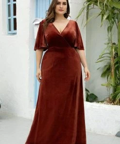Ever-Pretty US Vintage Plus Size Velvet Maxi Evening Dress SHOP BY OCCASION