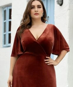 Ever-Pretty US Vintage Plus Size Velvet Maxi Evening Dress SHOP BY OCCASION