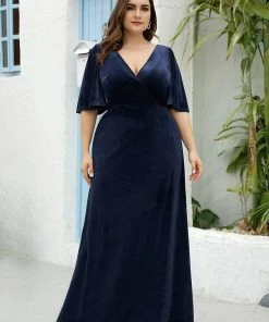 Ever-Pretty US Vintage Plus Size Velvet Maxi Evening Dress SHOP BY OCCASION
