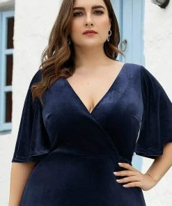 Ever-Pretty US Vintage Plus Size Velvet Maxi Evening Dress SHOP BY OCCASION
