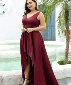 Ever-Pretty US Plus Size Double V-Neck Sleeveless High Low Cocktail Formal Dresses SHOP BY OCCASION 15 Ever-Pretty US Plus Size Double V-Neck Sleeveless High Low Cocktail Formal Dresses SHOP BY OCCASION