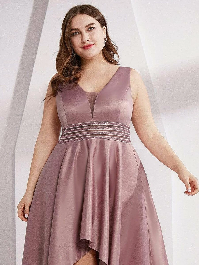 Ever-Pretty US Plus Size Double V-Neck Sleeveless High Low Cocktail Formal Dresses SHOP BY OCCASION 4 Ever-Pretty US Plus Size Double V-Neck Sleeveless High Low Cocktail Formal Dresses SHOP BY OCCASION