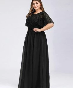 Ever-Pretty US Plus Size Sequin Bodice Long Formal Evening Dresses SHOP BY OCCASION