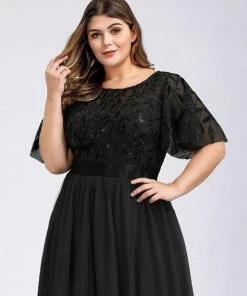 Ever-Pretty US Plus Size Sequin Bodice Long Formal Evening Dresses SHOP BY OCCASION