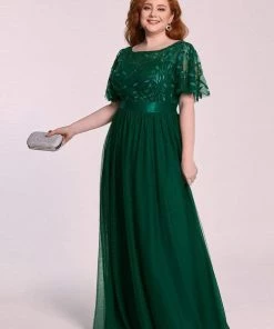 Ever-Pretty US Plus Size Sequin Bodice Long Formal Evening Dresses SHOP BY OCCASION