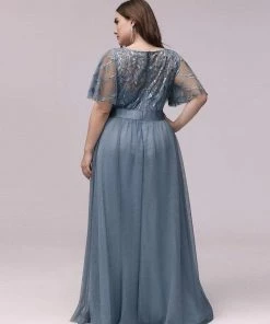 Ever-Pretty US Plus Size Sequin Bodice Long Formal Evening Dresses SHOP BY OCCASION