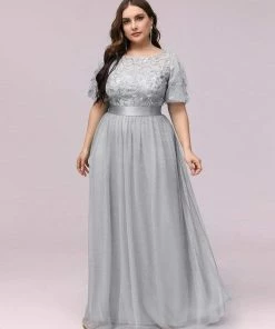 Ever-Pretty US Plus Size Sequin Bodice Long Formal Evening Dresses SHOP BY OCCASION