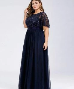 Ever-Pretty US Plus Size Sequin Bodice Long Formal Evening Dresses SHOP BY OCCASION