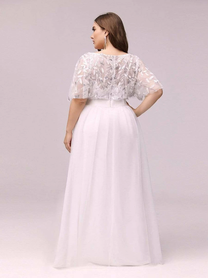 Ever-Pretty US Summer Dresses 2022 Elegant A-Line Short Sleeve Sequin Leaf Causal Wedding Dress 6 Ever-Pretty US Summer Dresses 2022 Elegant A-Line Short Sleeve Sequin Leaf Causal Wedding Dress