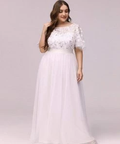 Ever-Pretty US Plus Size Women's Embroidery Evening Dresses With Short Sleeve SHOP BY OCCASION