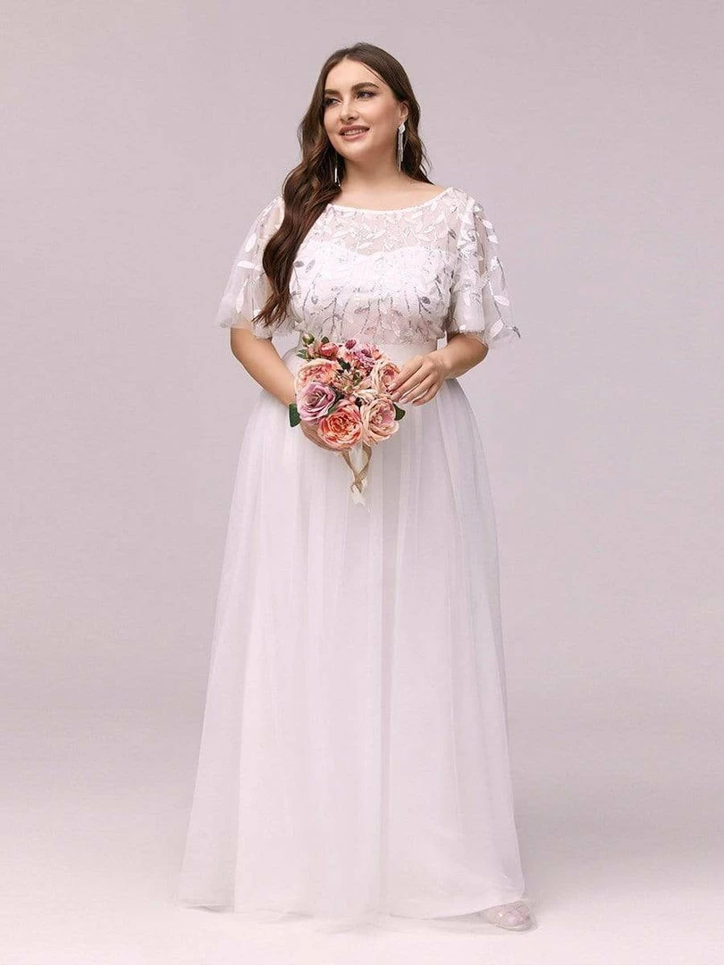 Ever-Pretty US Summer Dresses 2022 Elegant A-Line Short Sleeve Sequin Leaf Causal Wedding Dress 5 Ever-Pretty US Summer Dresses 2022 Elegant A-Line Short Sleeve Sequin Leaf Causal Wedding Dress