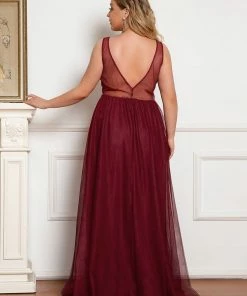 Ever-Pretty US Women's A-Line V-Neck Floral Lace Appliques Bridesmaid Dress