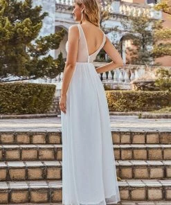 Ever-Pretty US Women's A-Line V-Neck Floral Lace Appliques Bridesmaid Dress