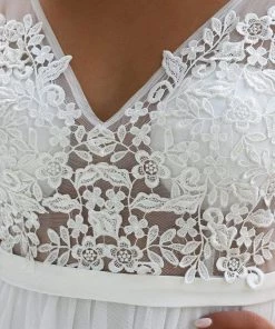 Ever-Pretty US Custom Size A-Line V-Neck Floral Lace Appliques Bridesmaid Dress Summer Dresses 2022