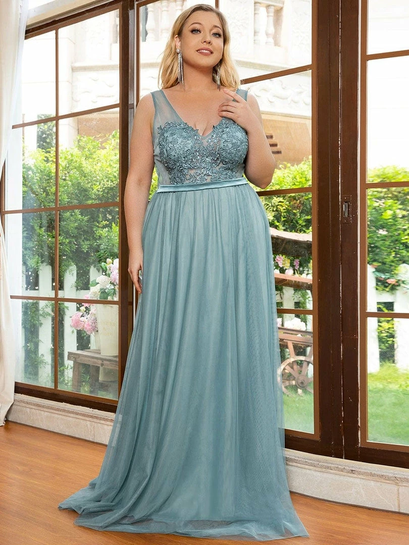 Ever-Pretty US Plus Size Women's A-Line V-Neck Floral Lace Appliques Bridesmaid Dress 11 Ever-Pretty US Plus Size Women's A-Line V-Neck Floral Lace Appliques Bridesmaid Dress