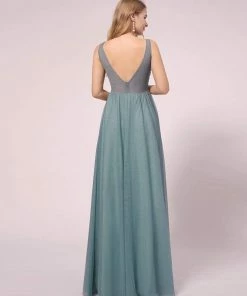 Ever-Pretty US Double V-neck Lace Applique Bodice Maxi Maternity Dress SHOP BY OCCASION