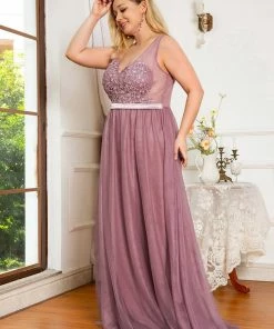 Ever-Pretty US Plus Size Women's A-Line V-Neck Floral Lace Appliques Bridesmaid Dress 20 Ever-Pretty US Plus Size Women's A-Line V-Neck Floral Lace Appliques Bridesmaid Dress